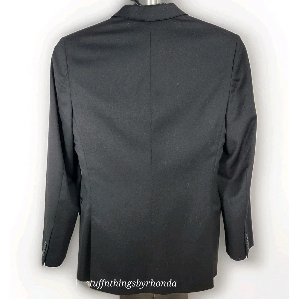 EXPRESS Black 2-Button Double Vented Wool Poly Blend 38R Blazer‎ Jacket